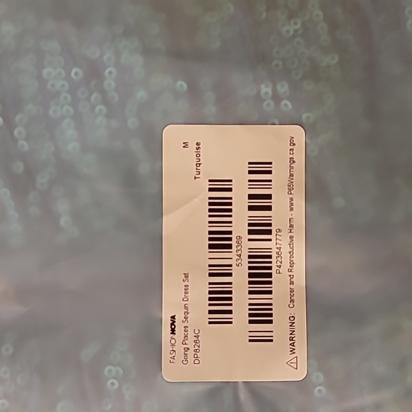 SEQUIN DRESS SET- TURQUOISE SIZE MEDIUM - Picture 7 of 8